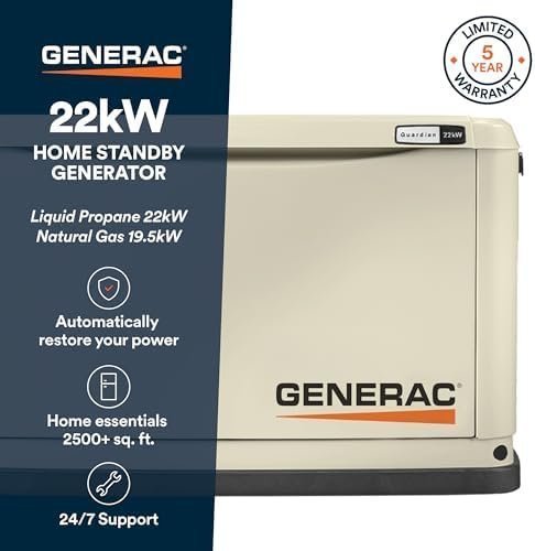 B07DV1VGGW-1-1755718007601 generac guardian 22kw home standby generator with 200 amp transfer switch, durable all aluminum, wifi enabled with g force engine, easy to use, whole house power backup, smart outage solution – bisque
