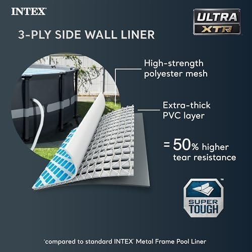 B08RZCQ77J-3-1755895123326 intex ultra xtr frame 14′ x 42″ round above ground outdoor swimming pool set with sand filter pump, ladder, ground cloth, and pool cover
