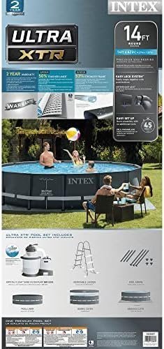B08RZCQ77J-8-1755895123326 intex ultra xtr frame 14′ x 42″ round above ground outdoor swimming pool set with sand filter pump, ladder, ground cloth, and pool cover
