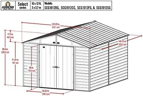 B08WCPL7J4-1-1756075804583 arrow select 10′ x 12′ outdoor lockable steel storage shed building, charcoal