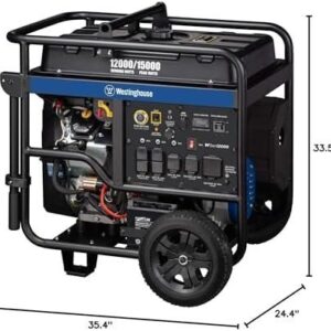 westinghouse 18000 peak watt home backup portable generator, remote electric start, transfer switch ready 30a & 50 outlets, gas powered, co sensor