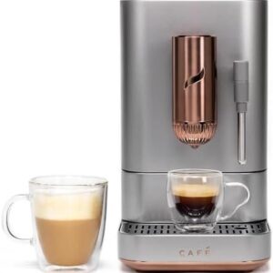 café affetto automatic espresso machine + milk frother | built in & adjustable espresso bean grinder | one touch brew in 90 seconds | steel silver, 1.2 liter, (c7cebbs2rs3)