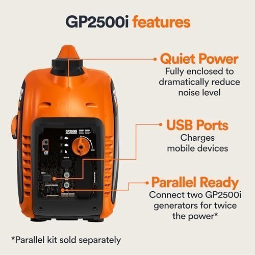 B0C2VWW7Q8-4-1755717740195 generac 8251 gp2500i 2,500 watt gas powered portable inverter generator – compact and lightweight design – produces clean, stable power – cosense technology – carb compliant – orange/black