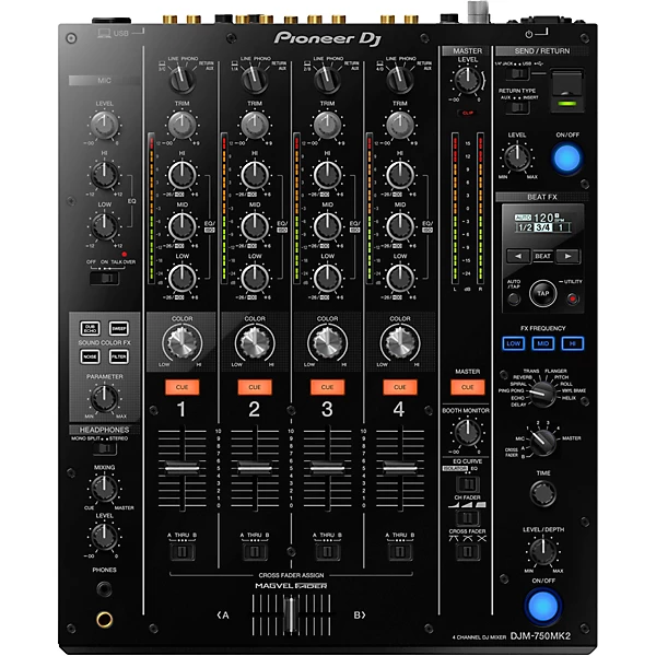 pioneer dj djm 750mk2 4 channel dj mixer with effects and rekordbox