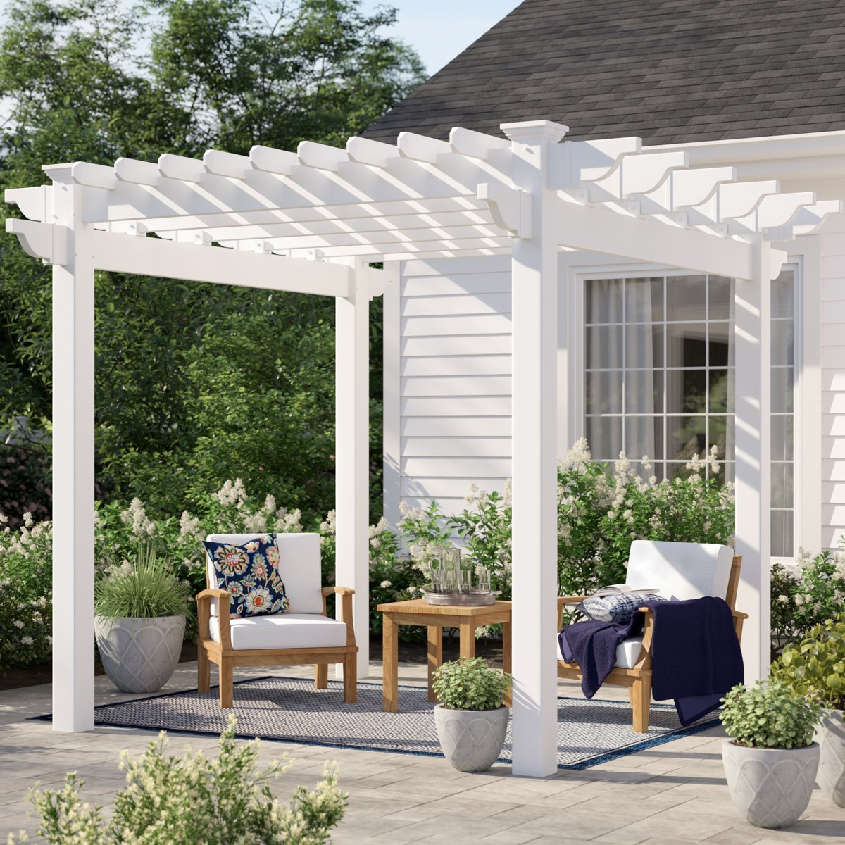QueensbrookTaquarius9.5Ft.Wx9_.5Ft.DVinylPergola-1 red barrel studio queensbrook taquarius pergola