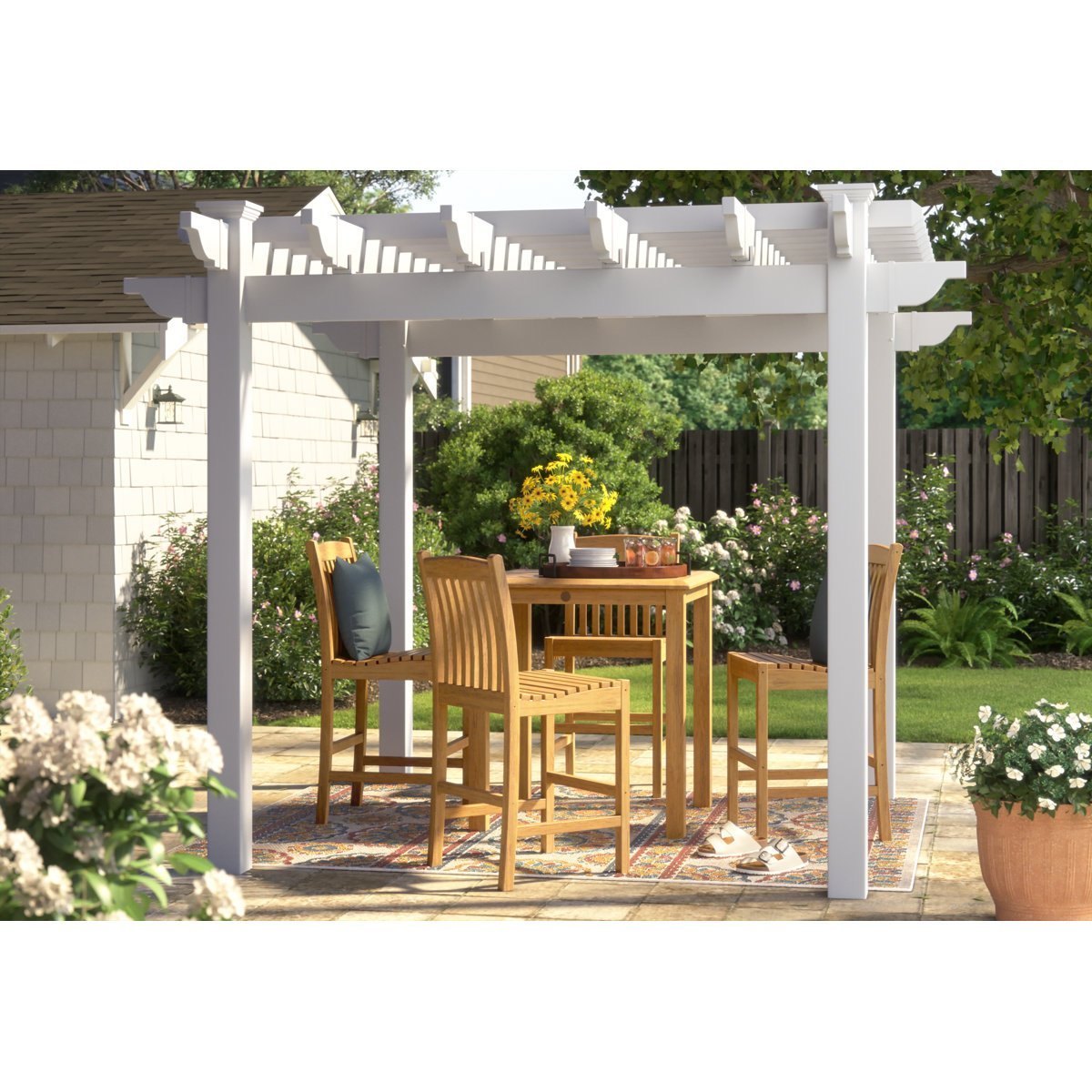 QueensbrookTaquarius9.5Ft.Wx9_.5Ft.DVinylPergola-5 red barrel studio queensbrook taquarius pergola