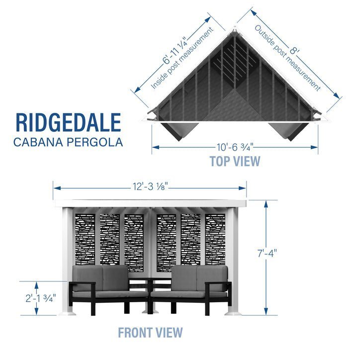 Ridgedale-Slate-Diagram backyard discovery ridgedale modern steel cabana pergola