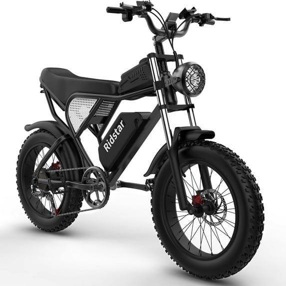 ridstar electric bike for adults 1500w 33mph,48v 20ah electric bicycle,20″ fat tire,7 speed mountain bike ul2849