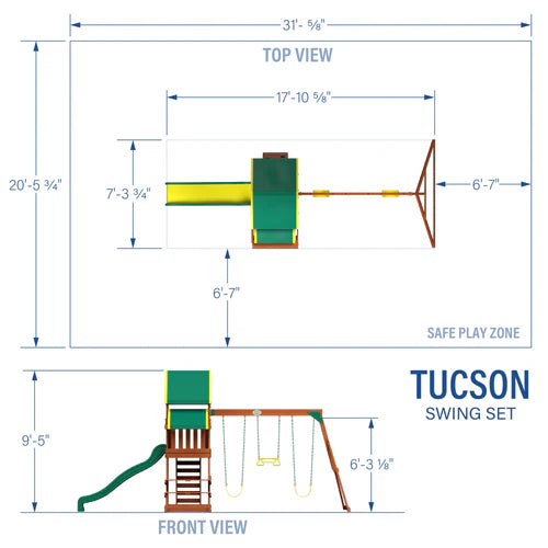Tucson-Wooden-Swing-diagram backyard discovery tucson swing set