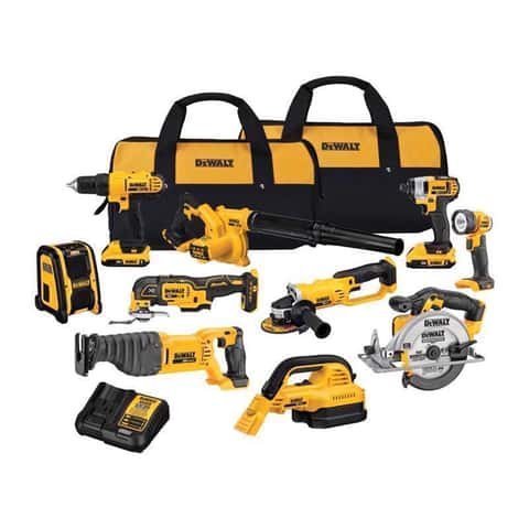 20 volt max lithium ion cordless 7 tool combo kit with 2.0 ah battery, 5.0 ah battery and charger