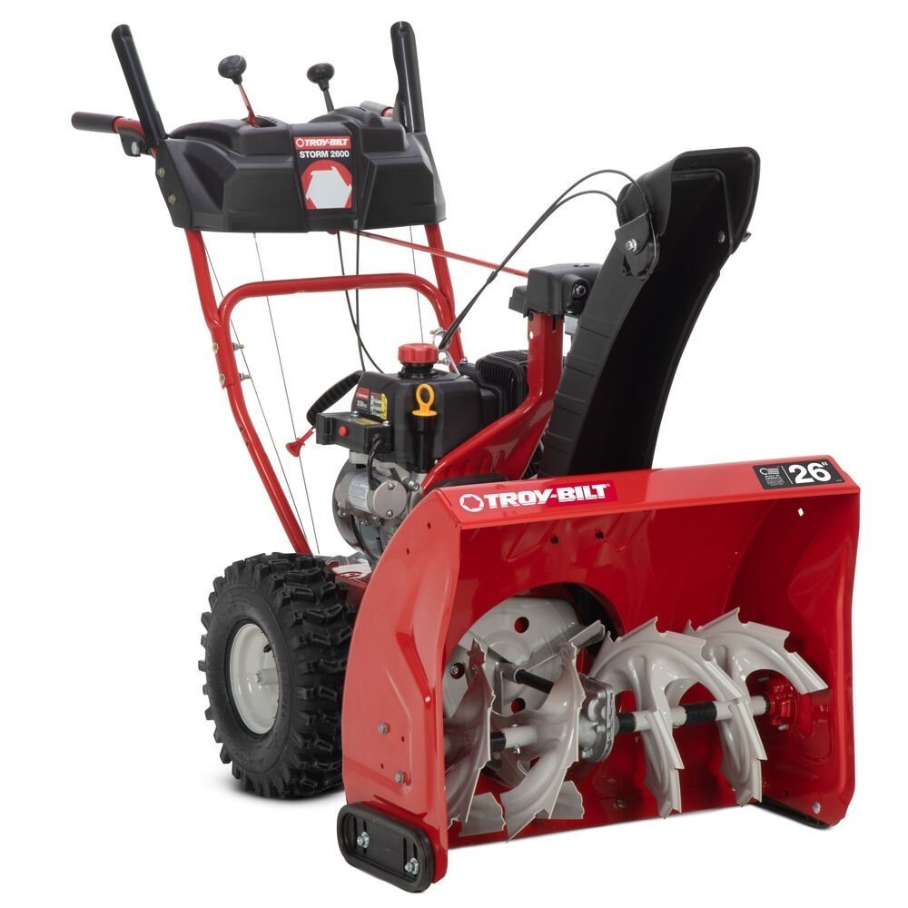 troy bilt storm 2600 26 in. 208 cc two stage gas snow blower with electric start