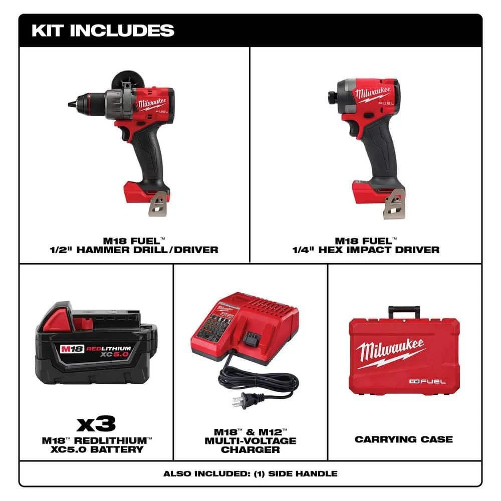 s-l1600-2-2 milwaukee m18 fuel 18 v lithium ion brushless cordless hammer drill and impact