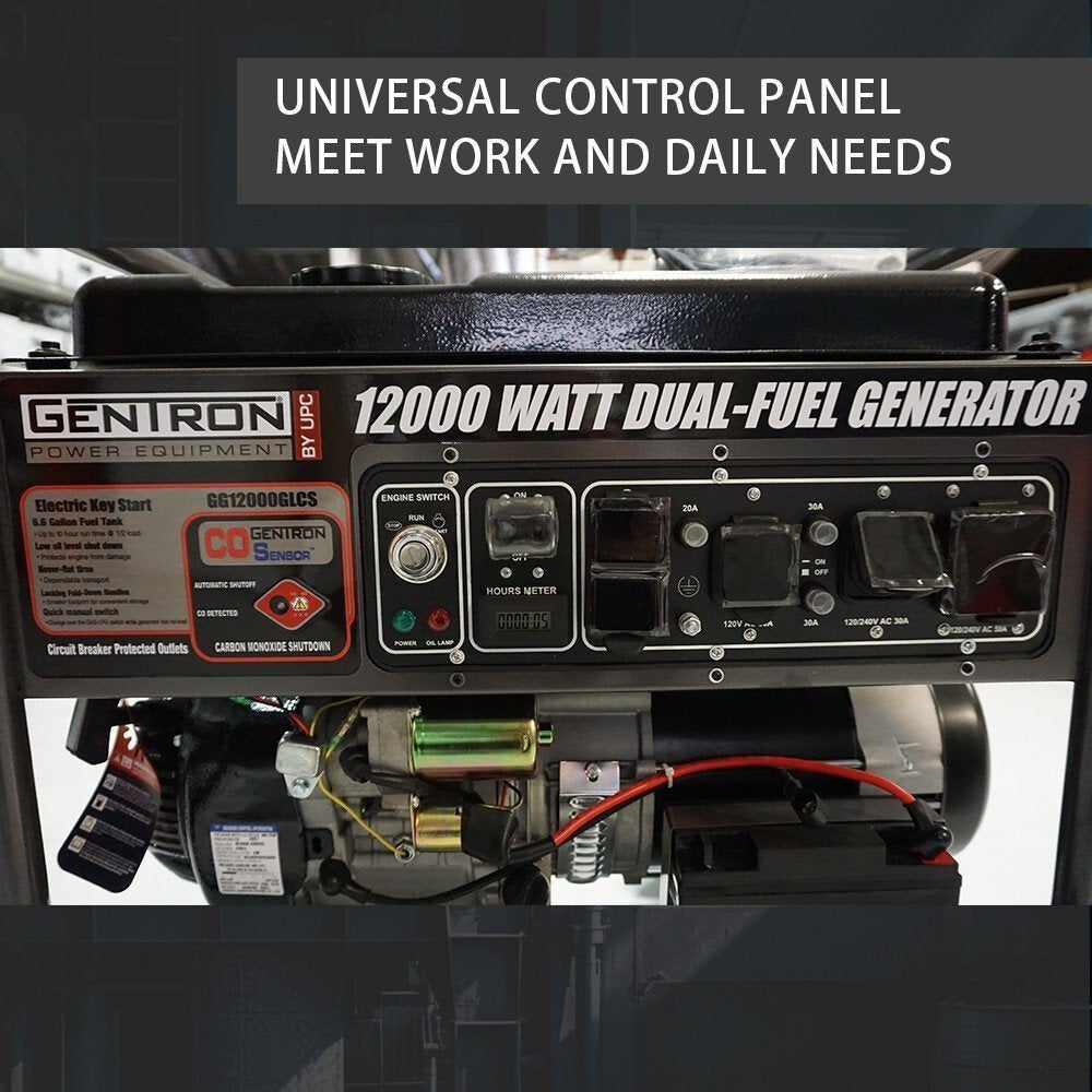 s-l1600-3 gentron power equipment 12000 / 9000 watt gg12000glcs
