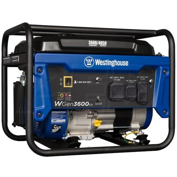 westinghouse wgen3600cv – 3600 watt portable generator w/ rv outlet & co sensor (49 state)